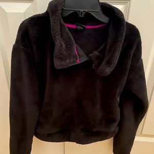 All in motion black zip around collar fleece with thumb holes size L 10/12